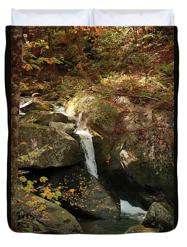 Mountain Duvet Cover featuring the photograph Mountain Stream by Rebecca Davis