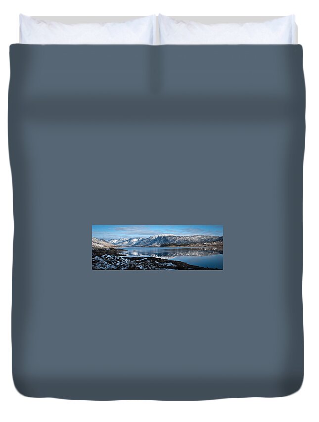 Chris Duvet Cover featuring the photograph Mountain tranquillity by Chris Boulton