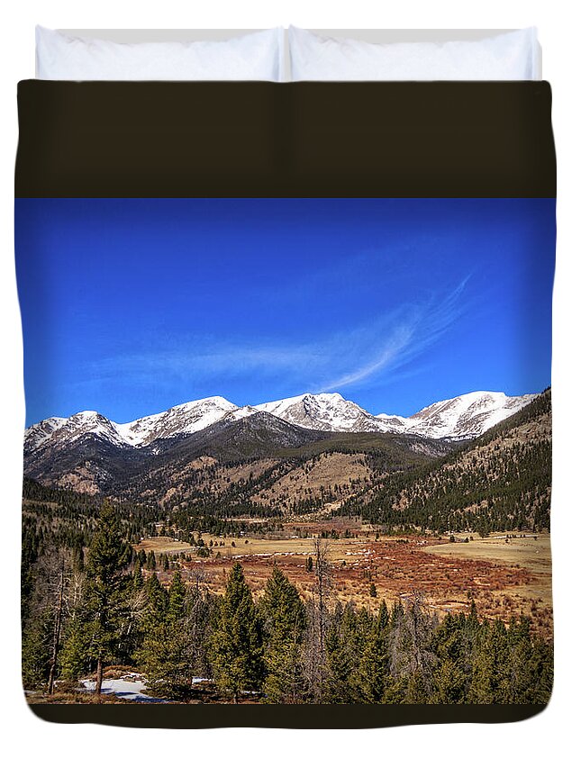  Duvet Cover featuring the photograph Mountain View from Fall River Road in Rocky Mountain National Pa by Peter Ciro