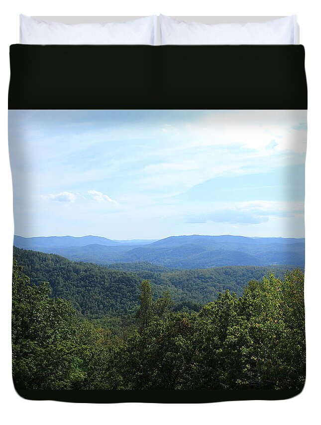 Mountains Duvet Cover featuring the photograph Mountain View by Karen Ruhl