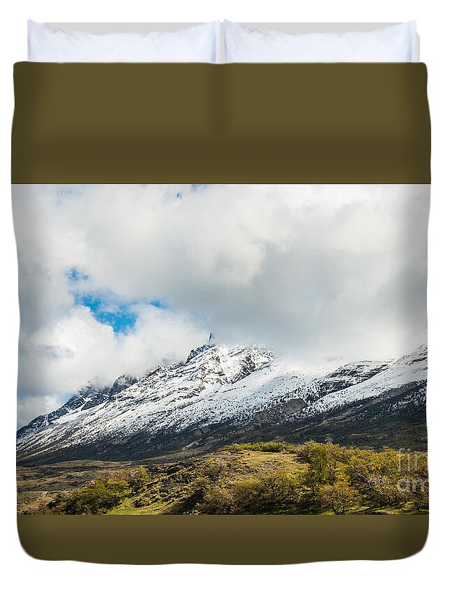 Mountain View Patagonia Chile Duvet Cover featuring the photograph Mountain View Patagonia Chile by Jim DeLillo