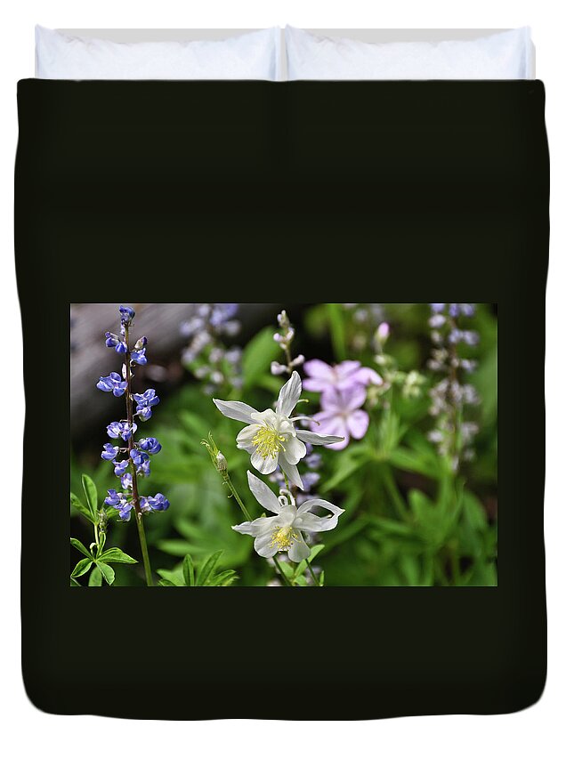 Flowers Duvet Cover featuring the photograph Mountain Wildflowers by Greg Norrell