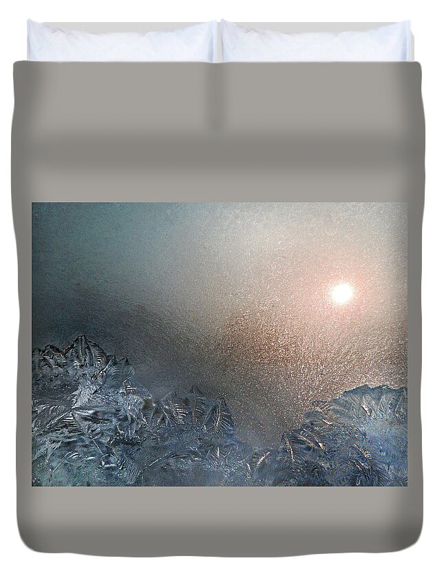 Winter Duvet Cover featuring the photograph Mountains of Frost by Nancy Griswold