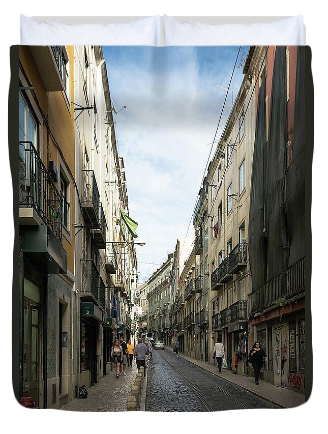 Lisbon Duvet Cover featuring the photograph Mouraria 1 by Steven Richman