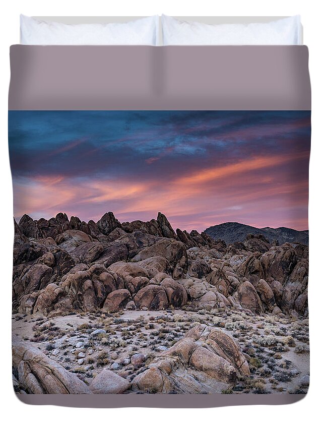 Scenery Duvet Cover featuring the photograph Movie Flat Road by Jody Partin