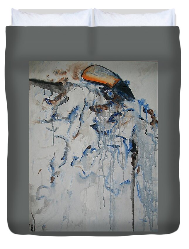 Art African American Duvet Cover featuring the painting Moving Forward by Raymond Doward