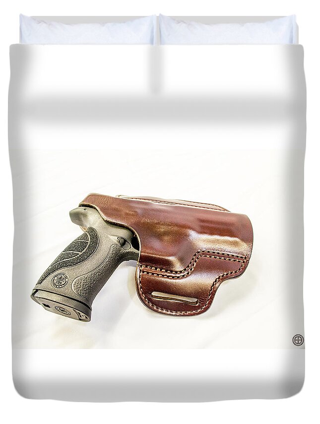 Pistol Duvet Cover featuring the digital art Mp9jw by Jorge Estrada