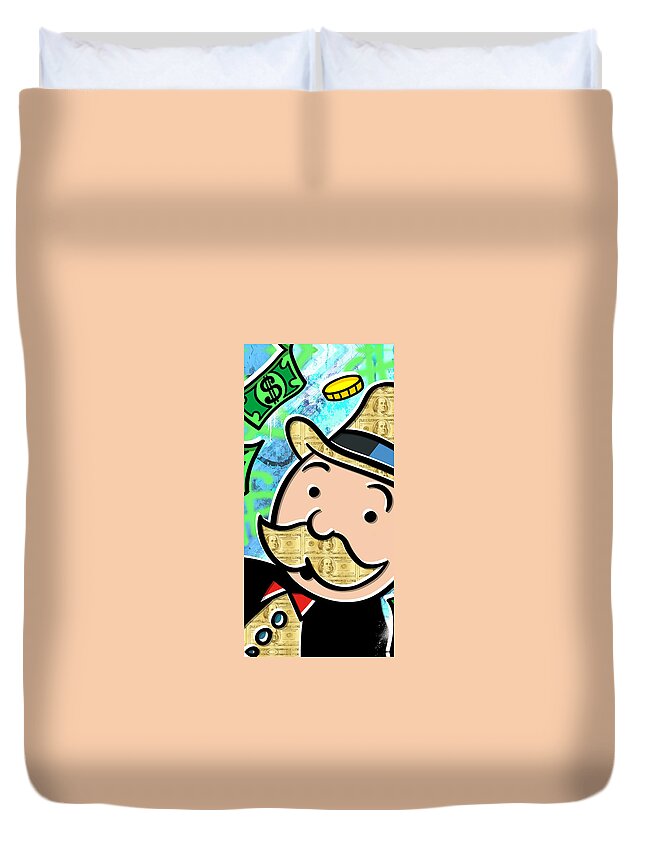 Money Duvet Cover featuring the digital art Mr Monopoly by Canvas Cultures