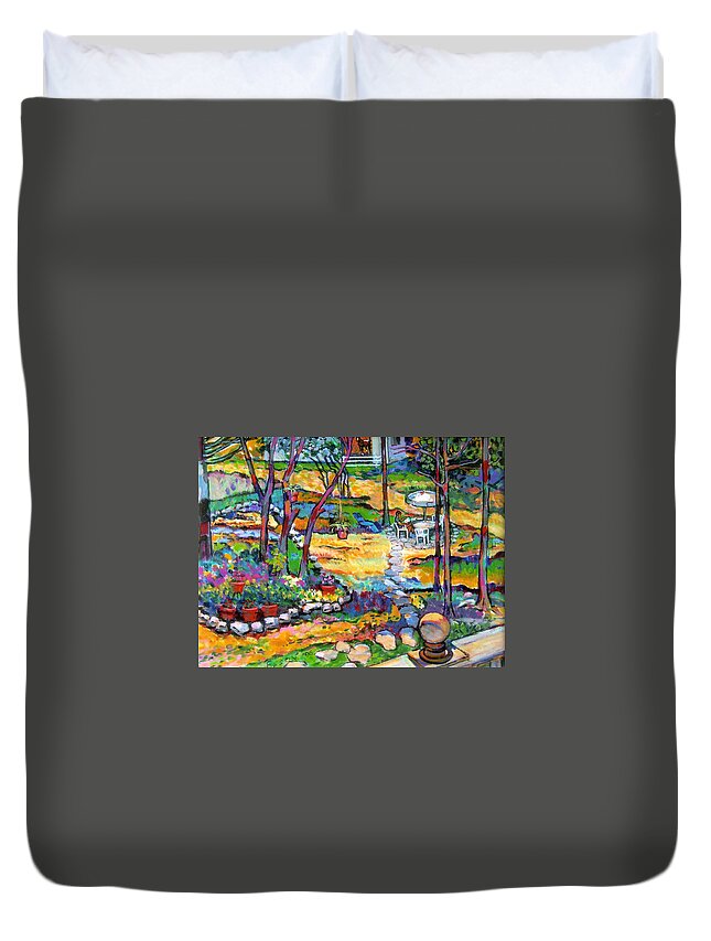 Landscape Duvet Cover featuring the painting Mr. Pickles by Stan Esson