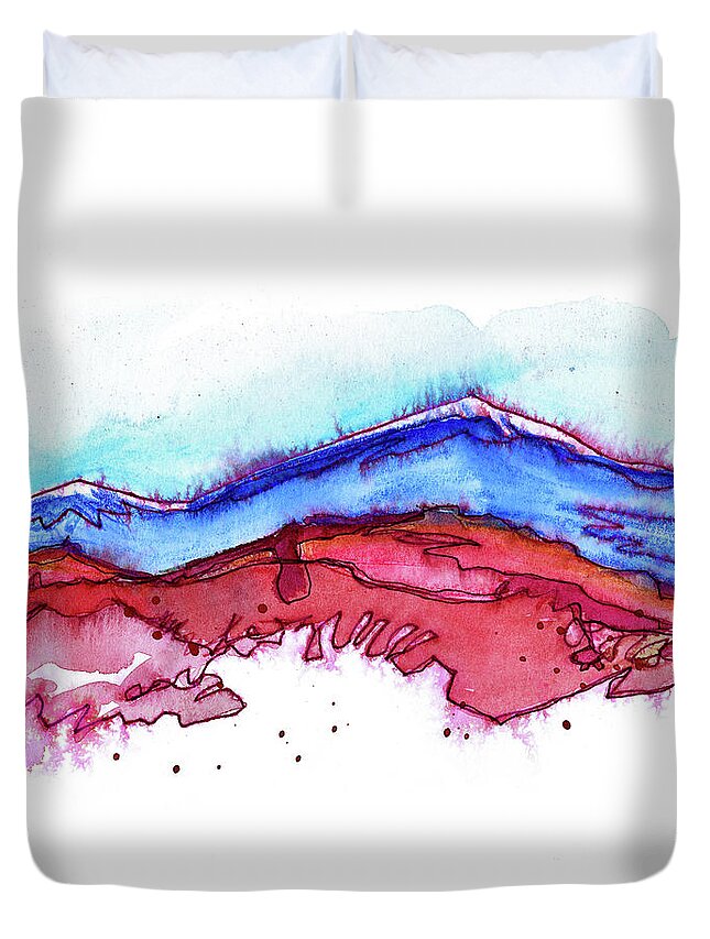 Contemporary Duvet Cover featuring the painting Mt. Co 2 by Tonya Doughty