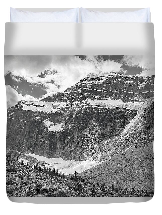 5dii Duvet Cover featuring the photograph Mt. Edith Cavell by Mark Mille