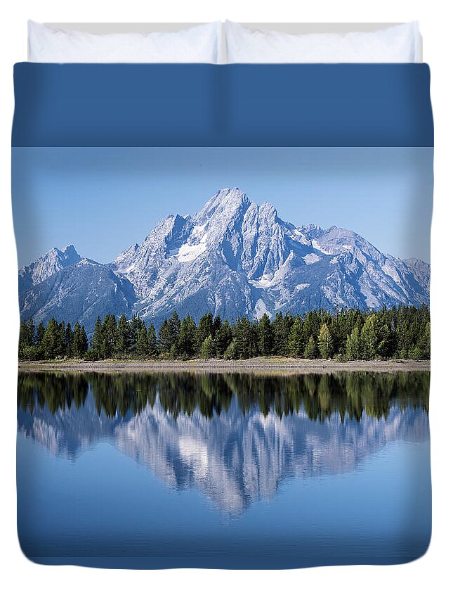Mountain Duvet Cover featuring the photograph Mt. Moran Grand Tetons by William Bitman