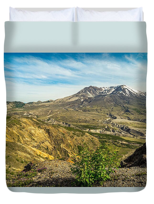 Forest Duvet Cover featuring the photograph Mt St Helens Renewal by Ken Stanback