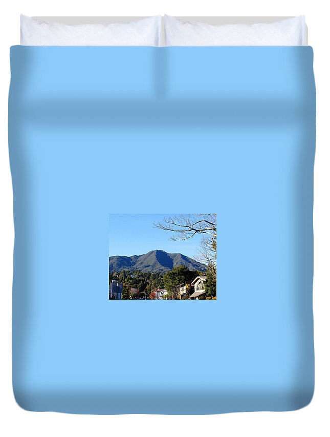 Mount Tamalpais Duvet Cover featuring the photograph Mt Tamalpais View from Mill Valley by Ben Upham III