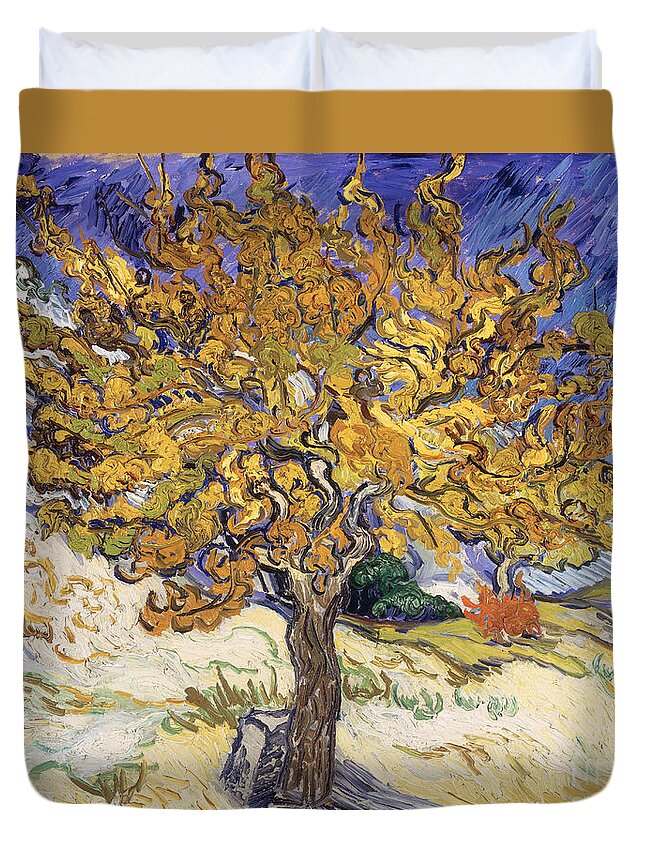 Mulberry Duvet Cover featuring the painting Mulberry Tree by Vincent Van Gogh