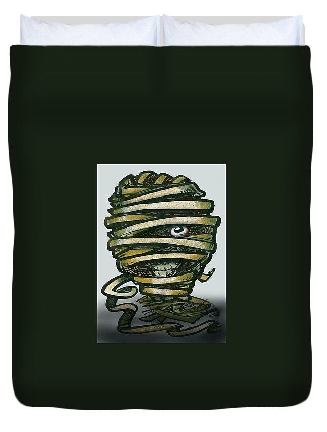 Mummy Duvet Cover featuring the greeting card Mummy by Kevin Middleton