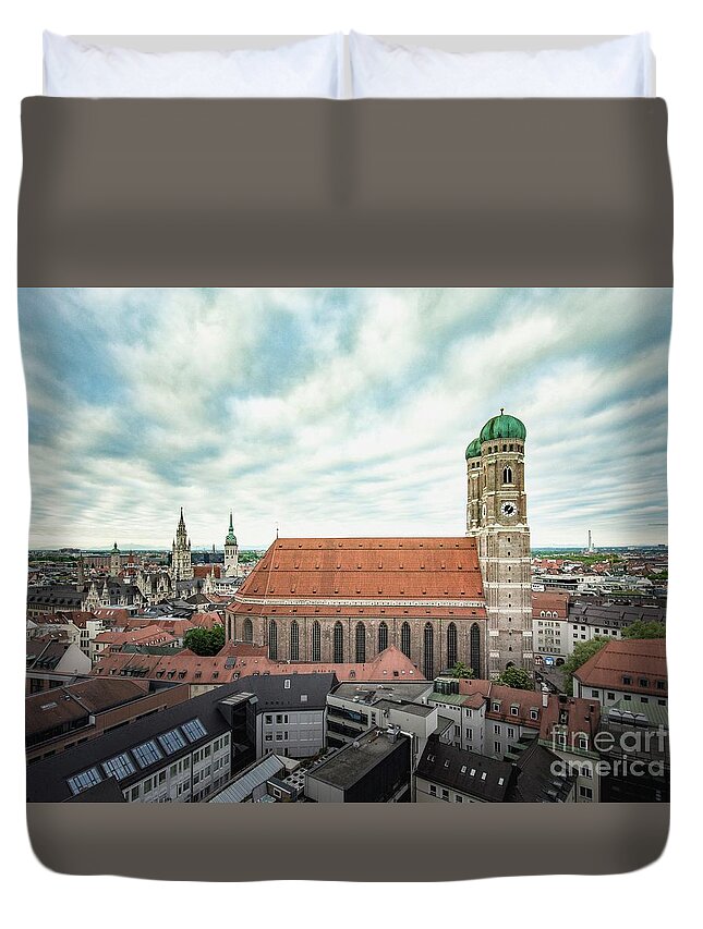 Bavaria Duvet Cover featuring the photograph Munich - Frauenkirche by Hannes Cmarits