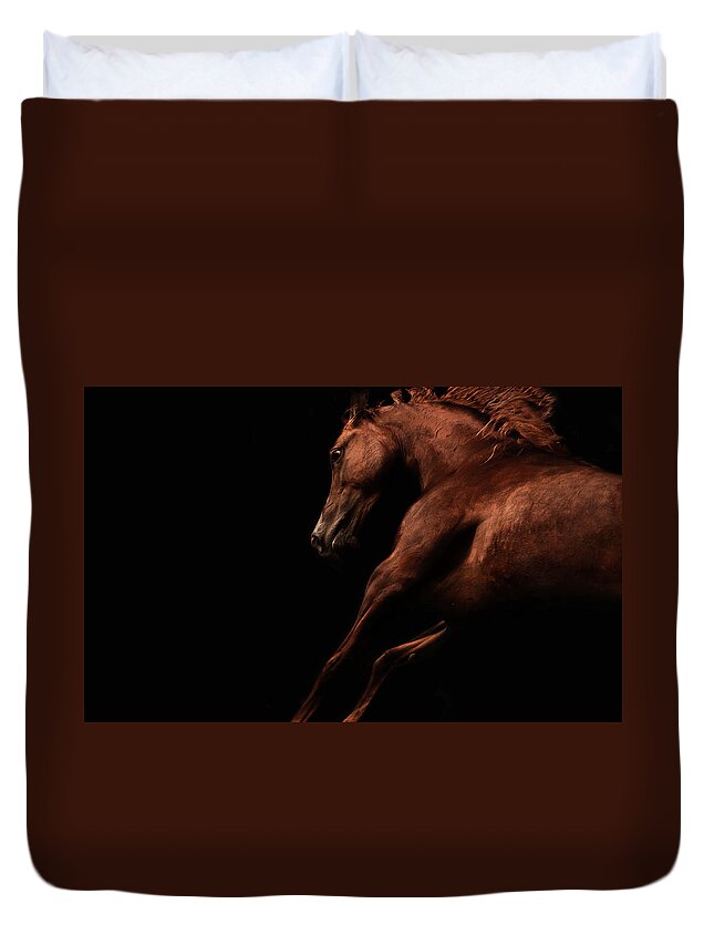 Horse Duvet Cover featuring the photograph Muscle and Motion by Ryan Courson
