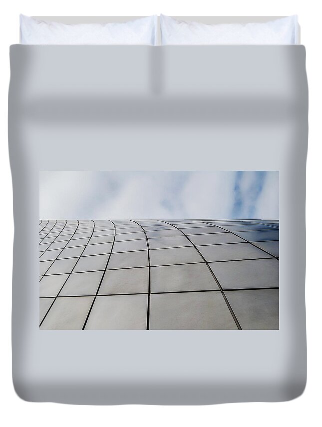 Monument Duvet Cover featuring the photograph Squares and Sky by Pelo Blanco Photo