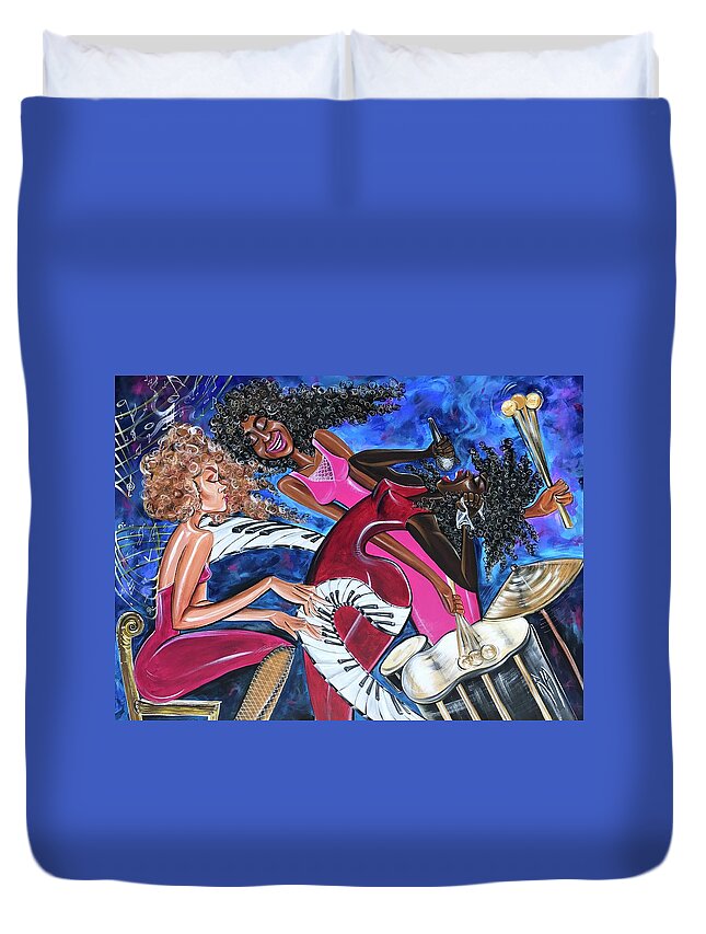  Music Duvet Cover featuring the painting Music by Artist RiA