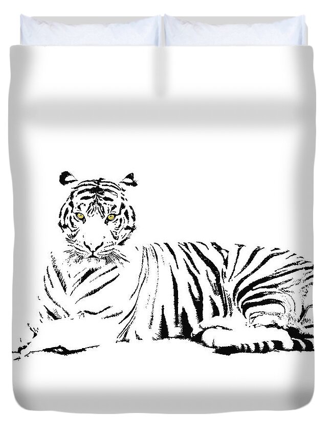 Terence The Tiger Duvet Cover featuring the digital art Music Notes 25 by David Bridburg
