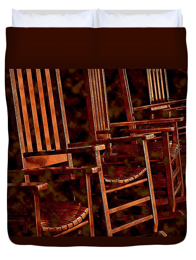 Chairs Duvet Cover featuring the photograph Musical Chairs by Lynda Lehmann