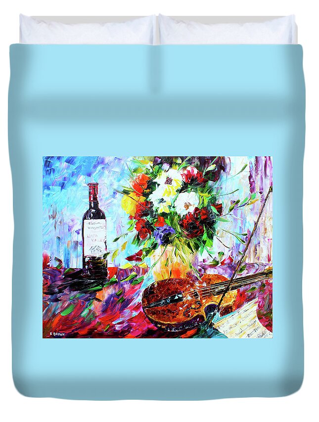 Palette Knife Paintings Duvet Cover featuring the painting Musical by Kevin Brown