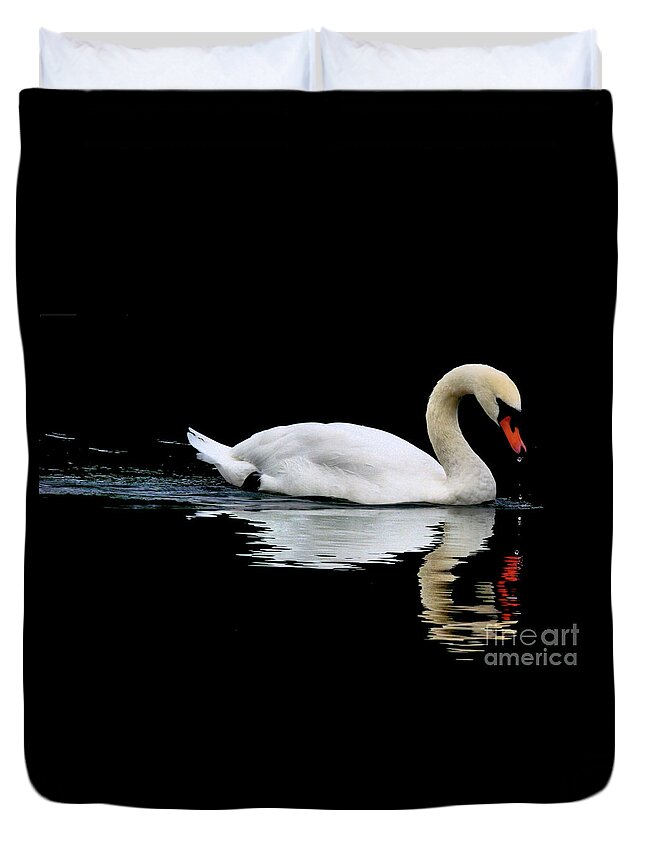 Swan Duvet Cover featuring the photograph Mute Swan by Baggieoldboy