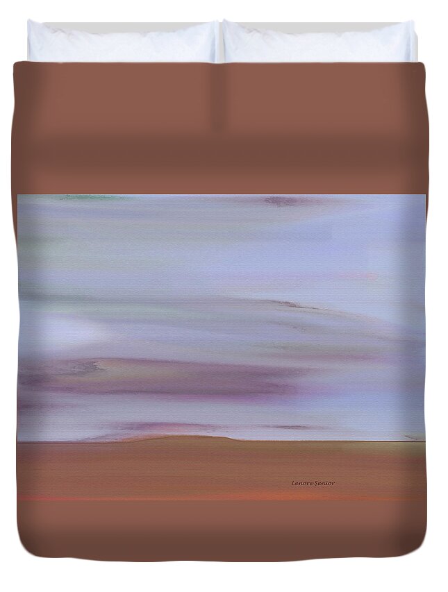 Abstract Duvet Cover featuring the painting My Favorite Mesa by Lenore Senior
