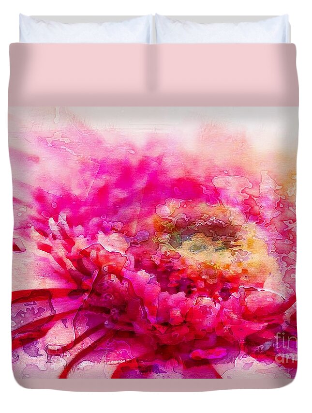 Gerbera Duvet Cover featuring the photograph My Favourite Abstract by Clare Bevan