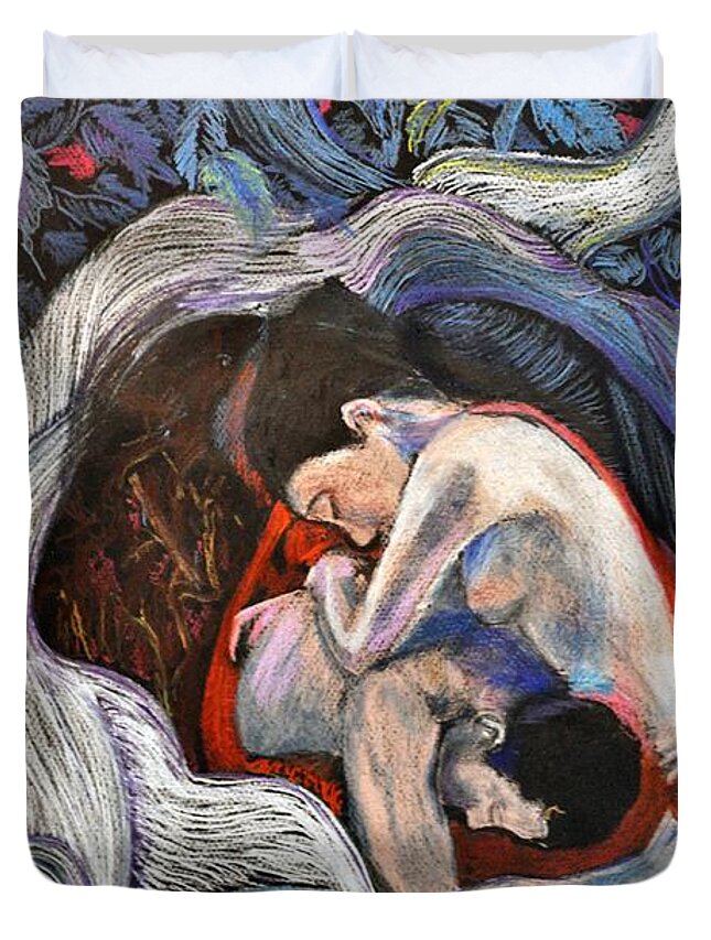 Lovers Duvet Cover featuring the painting My Haven by Stefan Duncan