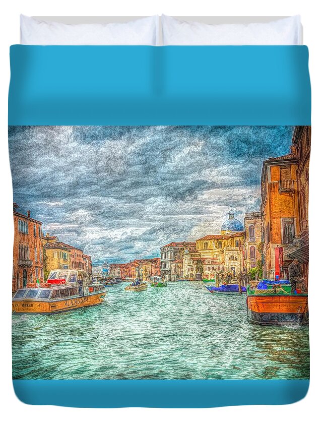 my Italy Duvet Cover featuring the painting My Italy by Mark Taylor