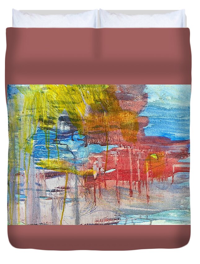 Expressive Duvet Cover featuring the painting My Love by Judith Redman