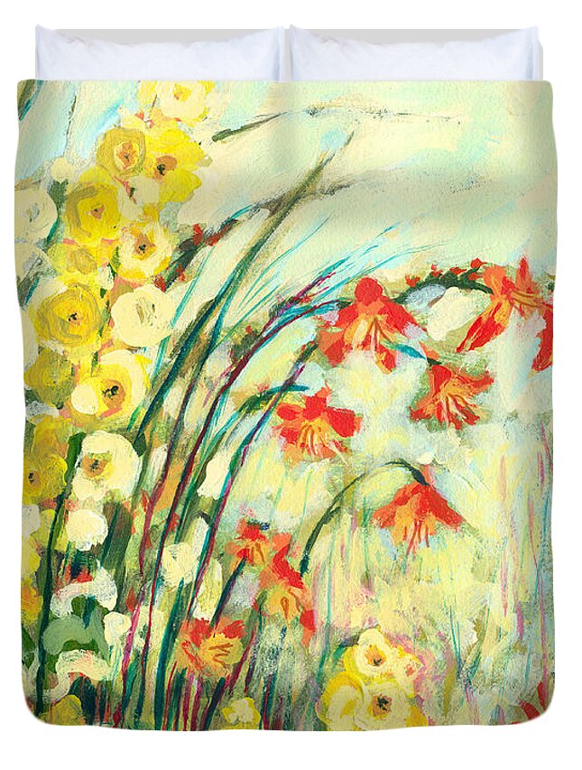 Impressionist Duvet Cover featuring the painting My Secret Garden by Jennifer Lommers