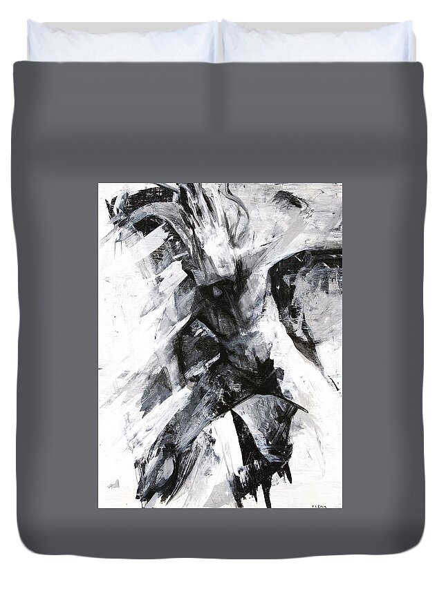 Shaman Duvet Cover featuring the painting My Shaman Dances in a Different Dimension by Jeff Klena
