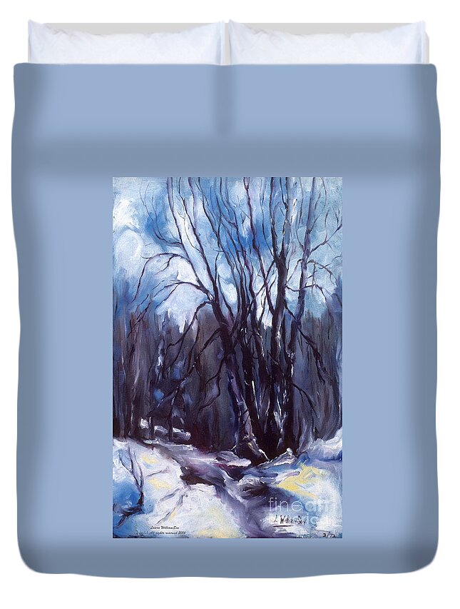 Landscape Duvet Cover featuring the painting My Uncle Jack's Old Oak Tree by Laara WilliamSen