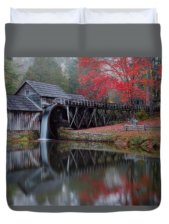 Mabry Mill Duvet Cover featuring the photograph My Version Of Mabry Mills Virginia by Carol Montoya