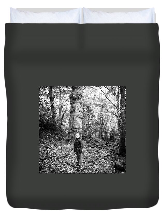 Castlewellan Duvet Cover featuring the photograph Mya On A Hike In Northern Ireland by Aleck Cartwright