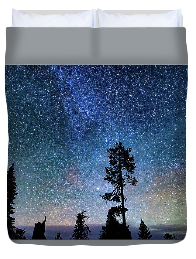 Scenery Duvet Cover featuring the photograph Mysteries of the Galaxy by Jody Partin