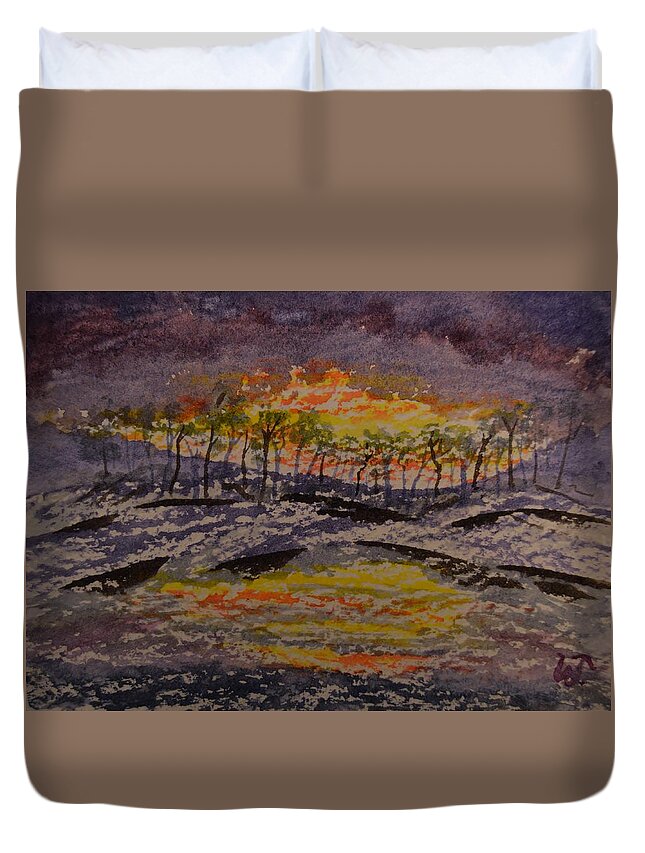 Mystery Shore Duvet Cover featuring the photograph Mystery Shore by Warren Thompson
