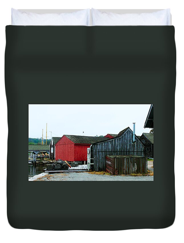 Mystic Seaport Duvet Cover featuring the photograph Mystic Seaport #1 by Susan Vineyard