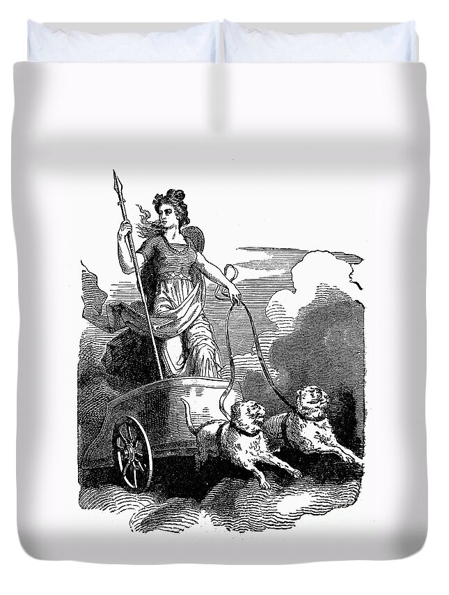 Chariot Duvet Cover featuring the photograph MYTHOLOGY FRIGG aka FREYJA by Granger