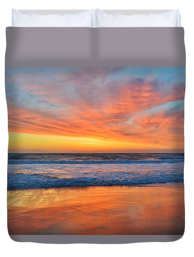 #obxsunrise Duvet Cover featuring the photograph Nags Head Sunrise by Barbara Ann Bell