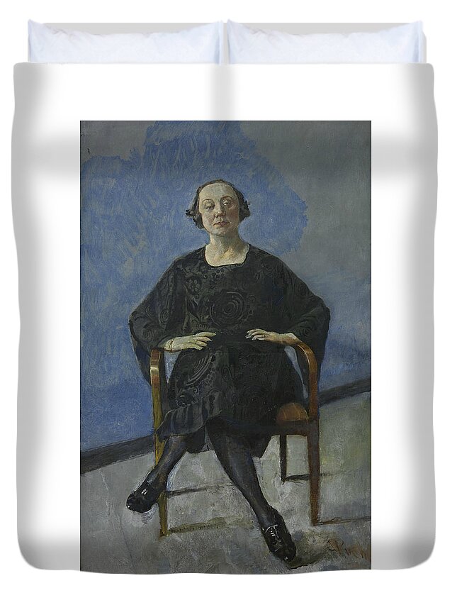 19th Century Art Duvet Cover featuring the painting Naima Wifstrand, the Actress by Christian Krohg