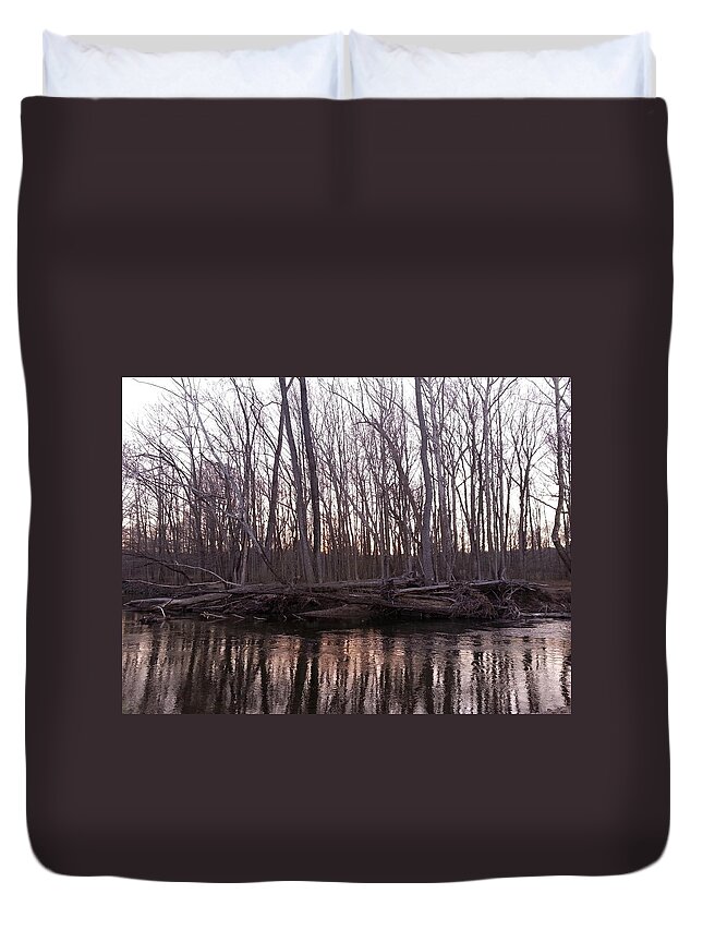 Landscape Duvet Cover featuring the photograph Naked by Dani McEvoy