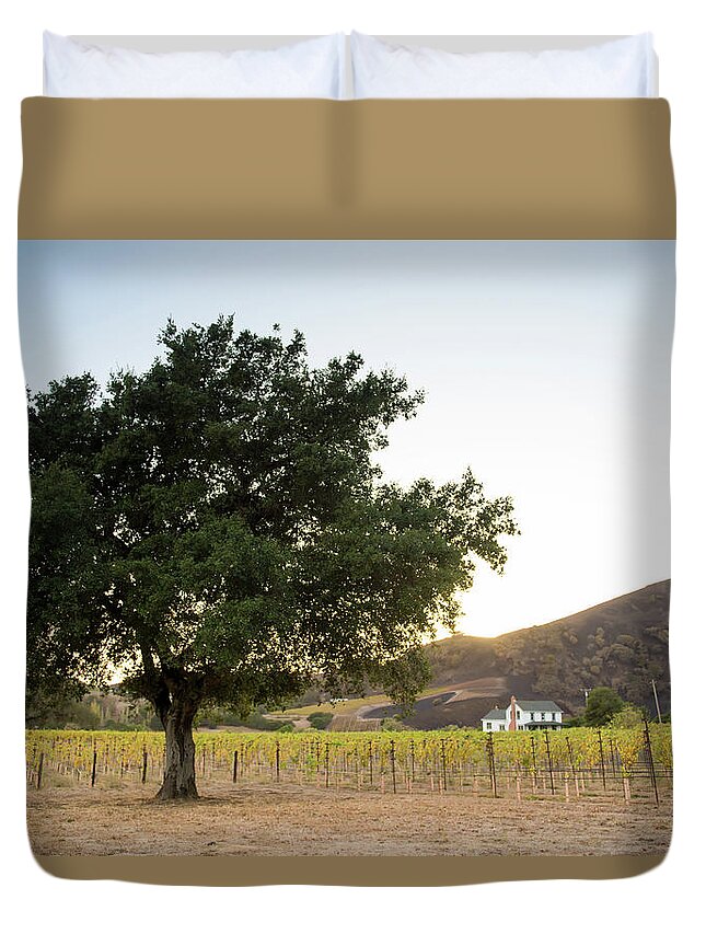 Hills Duvet Cover featuring the photograph Napa Strong by Aileen Savage