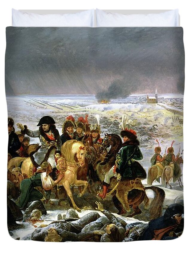 Napoleon Duvet Cover featuring the painting Napoleon at Eylau by Antoine Jean Gros