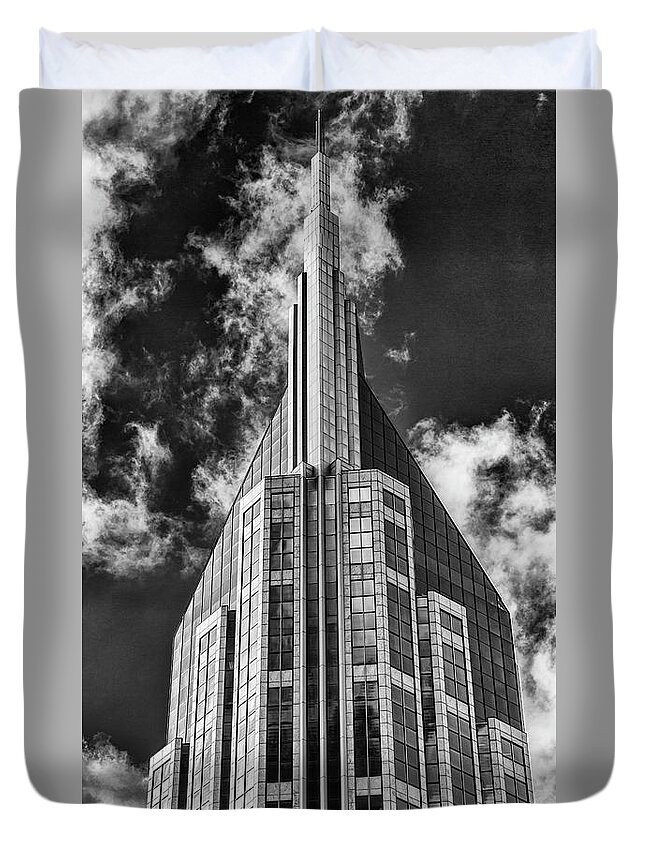 Batman-building Duvet Cover featuring the photograph Nashville ATT Building by Stephen Stookey
