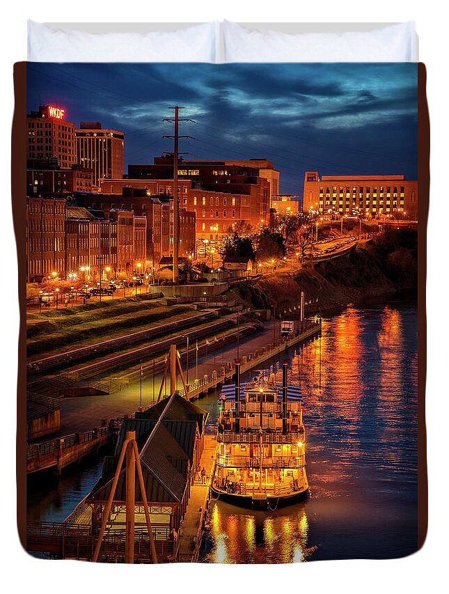 Nashville Riverfront Duvet Cover featuring the photograph Nashville Riverfront by Diana Powell