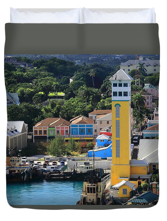 Bahamas Duvet Cover featuring the photograph Nassau Bahamas by Coby Cooper